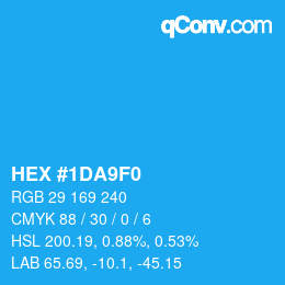 Color code: HEX #1DA9F0 | qconv.com