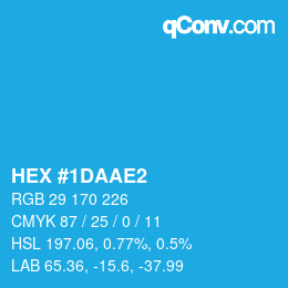 颜色代码: HEX #1DAAE2 | qconv.com
