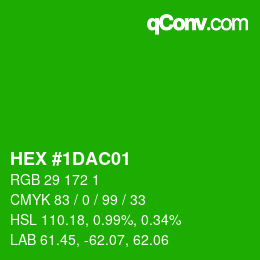 カラーコード: HEX #1DAC01 | qconv.com