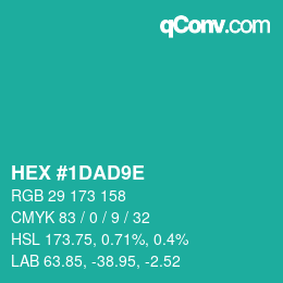 カラーコード: HEX #1DAD9E | qconv.com