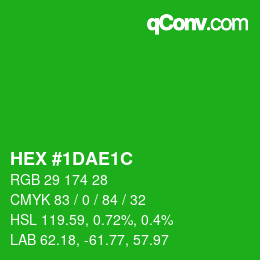Color code: HEX #1DAE1C | qconv.com