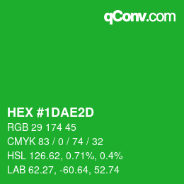 カラーコード: HEX #1DAE2D | qconv.com