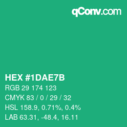 カラーコード: HEX #1DAE7B | qconv.com
