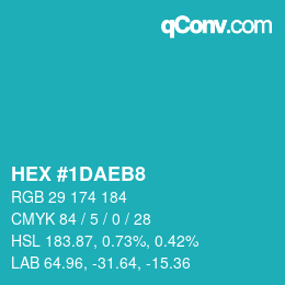カラーコード: HEX #1DAEB8 | qconv.com