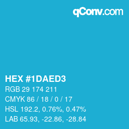 颜色代码: HEX #1DAED3 | qconv.com