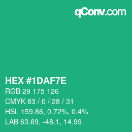 Color code: HEX #1DAF7E | qconv.com