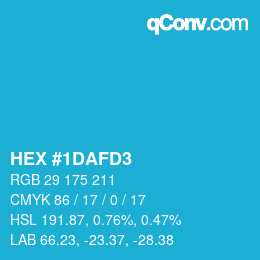 颜色代码: HEX #1DAFD3 | qconv.com