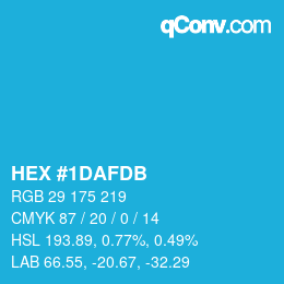 Farbcode: HEX #1DAFDB | qconv.com