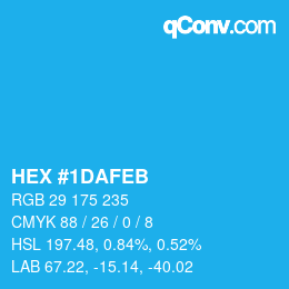 Color code: HEX #1DAFEB | qconv.com