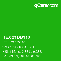カラーコード: HEX #1DB110 | qconv.com