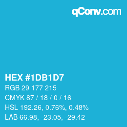 カラーコード: HEX #1DB1D7 | qconv.com