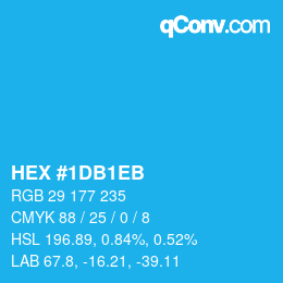 Color code: HEX #1DB1EB | qconv.com