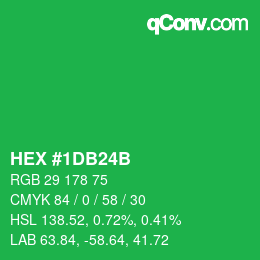 Color code: HEX #1DB24B | qconv.com