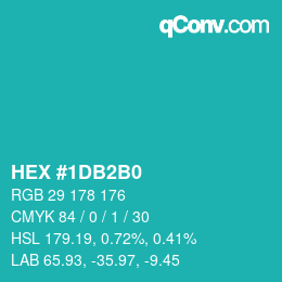 颜色代码: HEX #1DB2B0 | qconv.com