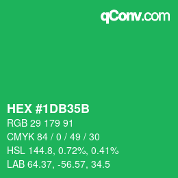 カラーコード: HEX #1DB35B | qconv.com