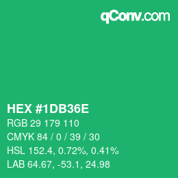 Color code: HEX #1DB36E | qconv.com