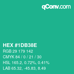 Color code: HEX #1DB38E | qconv.com