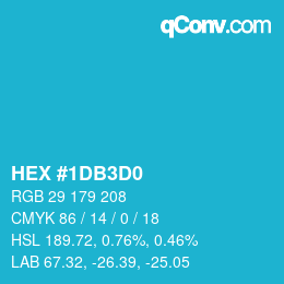 カラーコード: HEX #1DB3D0 | qconv.com
