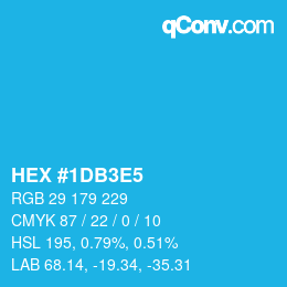 カラーコード: HEX #1DB3E5 | qconv.com