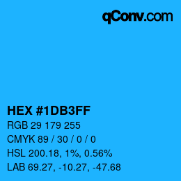 Color code: HEX #1DB3FF | qconv.com