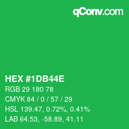カラーコード: HEX #1DB44E | qconv.com