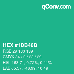 カラーコード: HEX #1DB48B | qconv.com