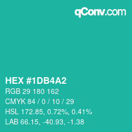 カラーコード: HEX #1DB4A2 | qconv.com