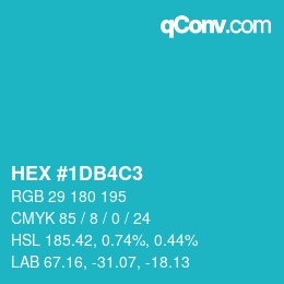 Color code: HEX #1DB4C3 | qconv.com