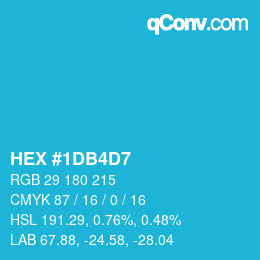 カラーコード: HEX #1DB4D7 | qconv.com