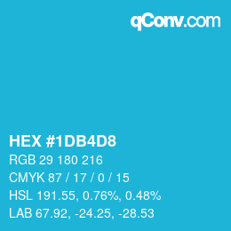 Color code: HEX #1DB4D8 | qconv.com