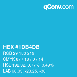 カラーコード: HEX #1DB4DB | qconv.com