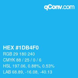 Color code: HEX #1DB4F0 | qconv.com