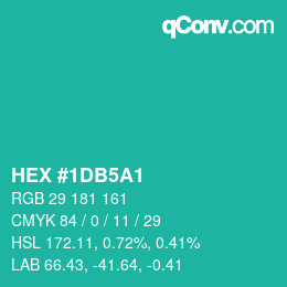 Color code: HEX #1DB5A1 | qconv.com