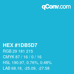 カラーコード: HEX #1DB5D7 | qconv.com