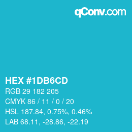 Color code: HEX #1DB6CD | qconv.com