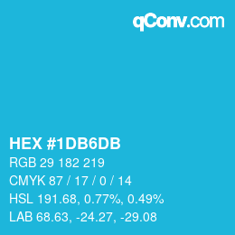 カラーコード: HEX #1DB6DB | qconv.com