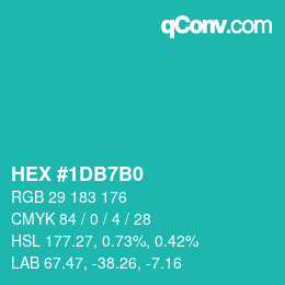 カラーコード: HEX #1DB7B0 | qconv.com