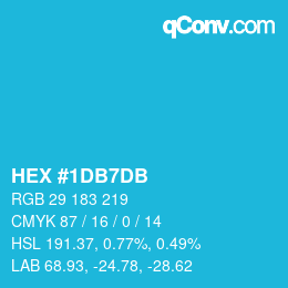 カラーコード: HEX #1DB7DB | qconv.com