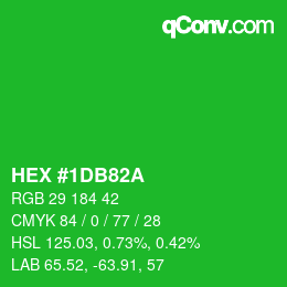 カラーコード: HEX #1DB82A | qconv.com