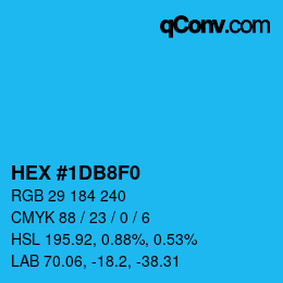 Color code: HEX #1DB8F0 | qconv.com