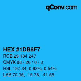 颜色代码: HEX #1DB8F7 | qconv.com