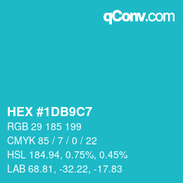 Color code: HEX #1DB9C7 | qconv.com