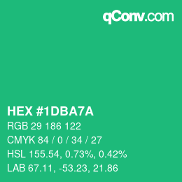 Color code: HEX #1DBA7A | qconv.com