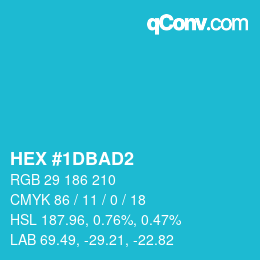 颜色代码: HEX #1DBAD2 | qconv.com