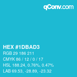 颜色代码: HEX #1DBAD3 | qconv.com
