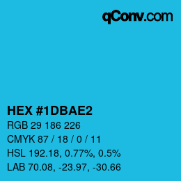 颜色代码: HEX #1DBAE2 | qconv.com