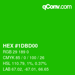 颜色代码: HEX #1DBD00 | qconv.com