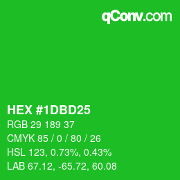 Color code: HEX #1DBD25 | qconv.com