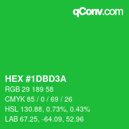 Color code: HEX #1DBD3A | qconv.com