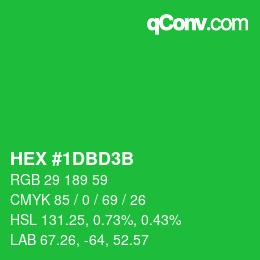 Color code: HEX #1DBD3B | qconv.com